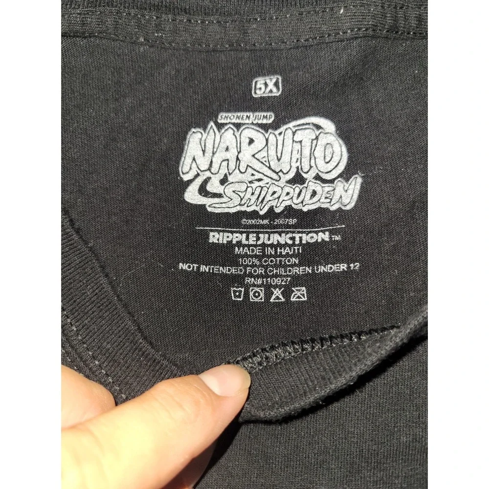 Naruto Shippuden Ripple Junction 5XL Graphic Black Short Sleeve T-shirt‎